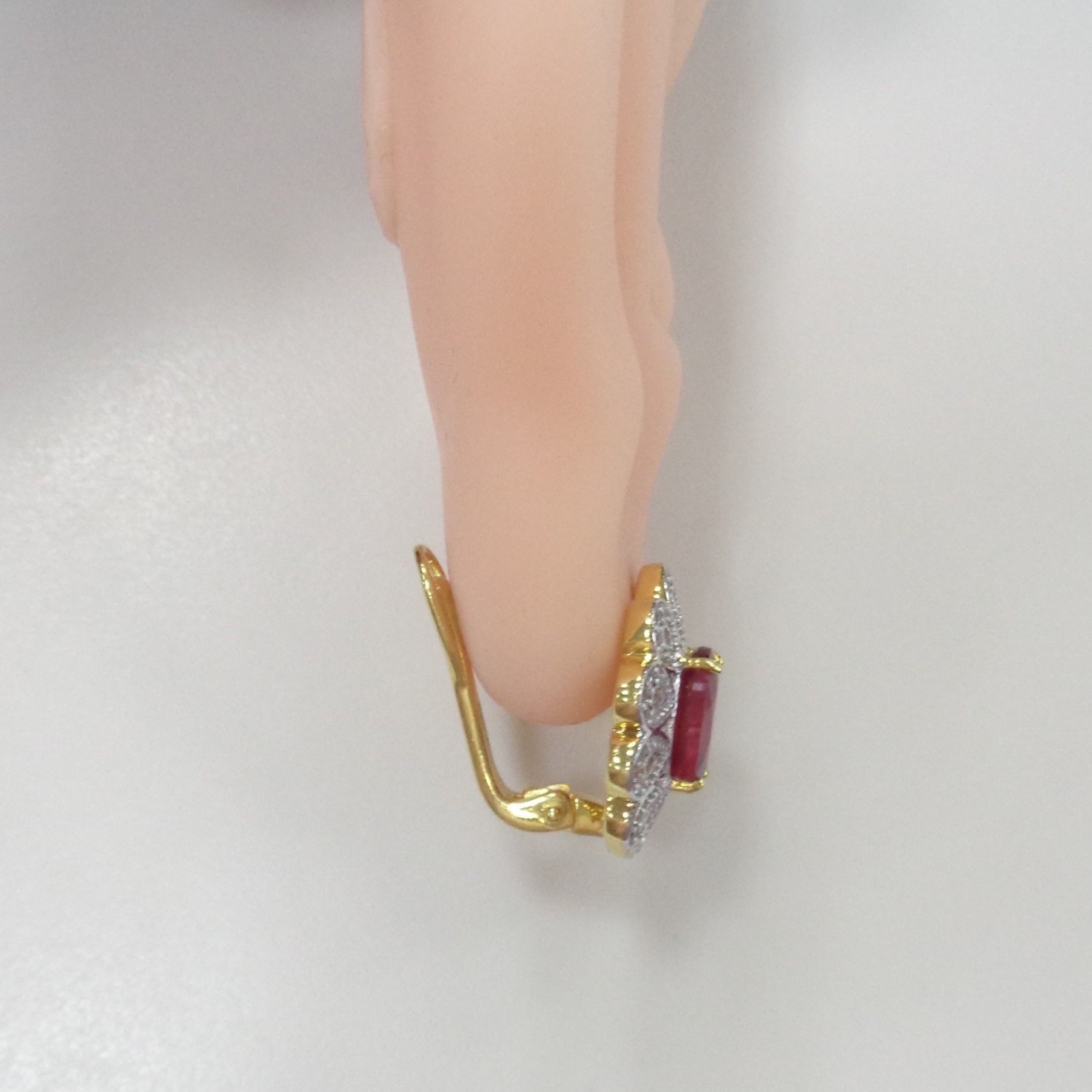 Серебряные серьги с рубинами